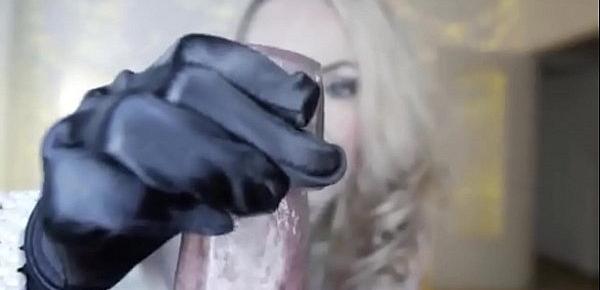  Jennifer Logan handjob with latex rubber